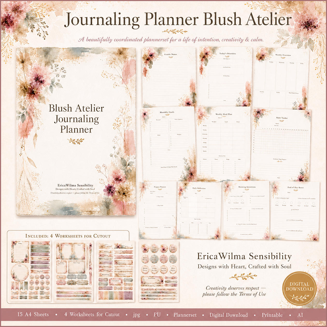 (image for) EW AI Journaling planner Blush Atelier 2026